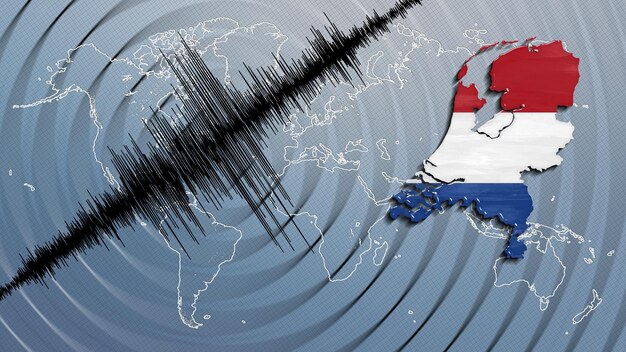 Seismische activiteit aardbeving Nederland kaart op de schaal van Richter