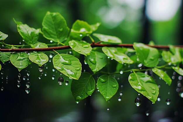 Seizoen van regen en bladeren De aankomst van de herfst in de natuur Generatieve AI