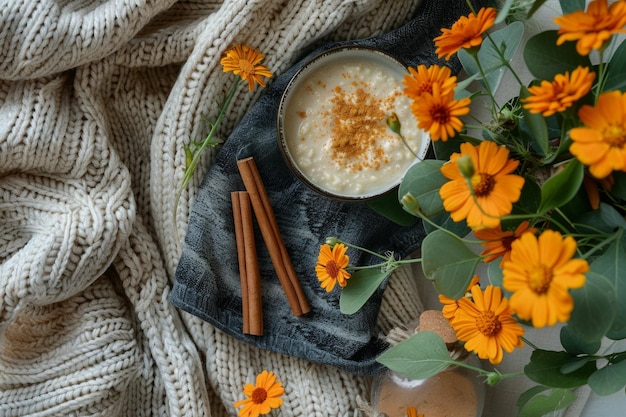 Seizoensgebonden Food Blog Setup met Pumpkin Oatmeal en Chai Tea