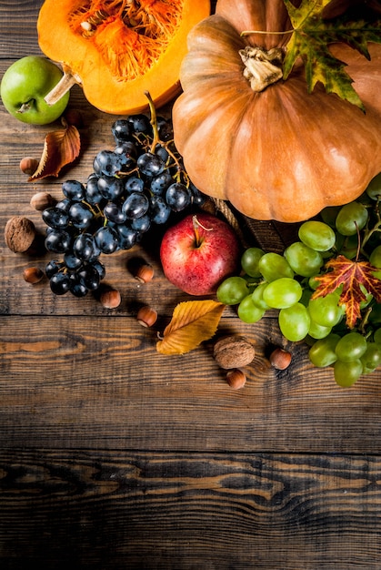 Seizoensgebonden herfstfruit en pompoen