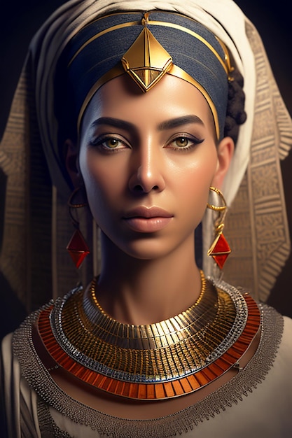 Foto sekhmet portret van een vrouw koningin van het oude egypte