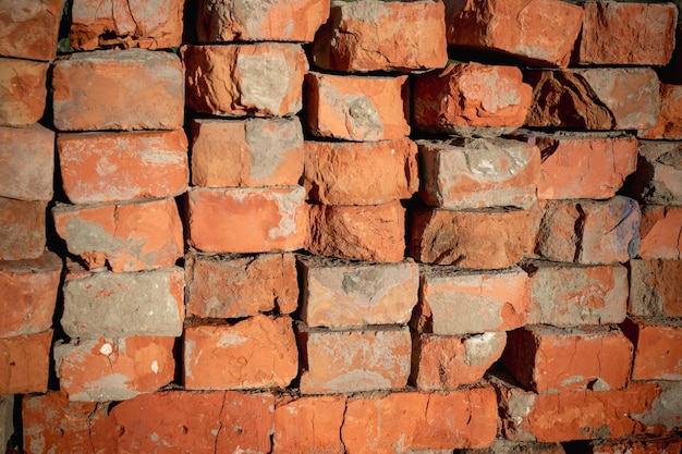 Selected red bricks recycling of building material after
destruction