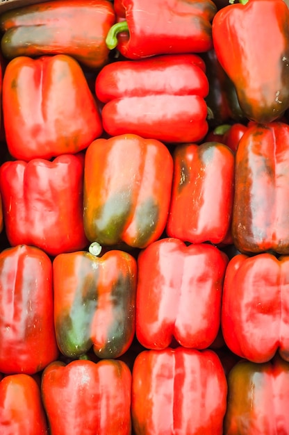 selected sweet peppers on the market