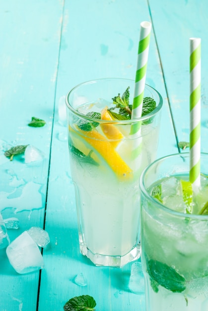 Selectie van verfrissende cocktails in de zomer