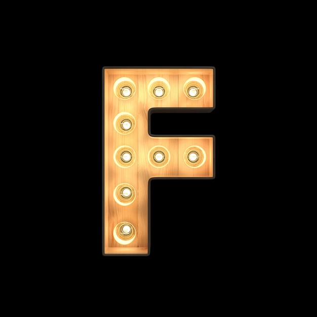 Foto selectiekader licht alfabet f