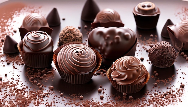 A selection of chocolates on a table