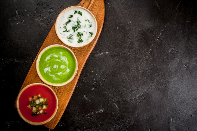 Photo selection of cold refreshing summer soups