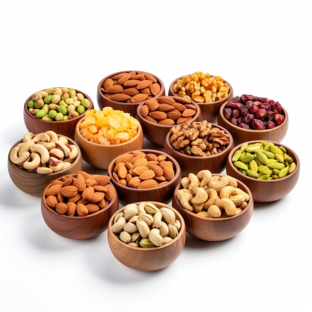 Selection of Different Types of Healthy Nuts for Snacking