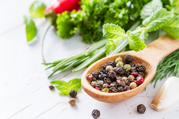 Selection of herbs and spices