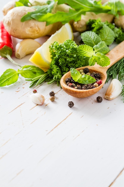 Selection of herbs and spices