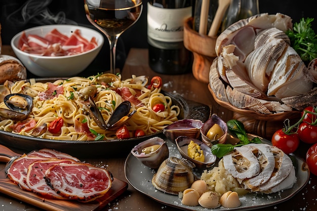 Photo selection of italian food