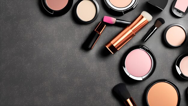 A selection of makeup products on a table