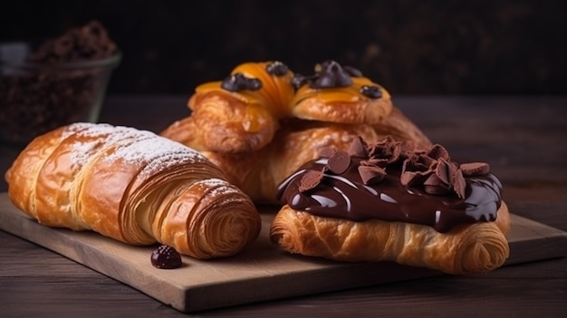 A selection of pastries on a table