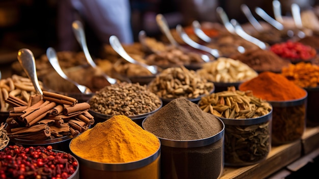 A selection of spices from the spice market beaf