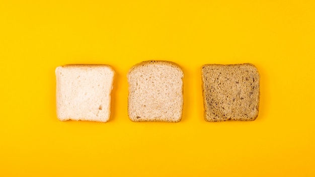 A selection of toast bread for breakfast