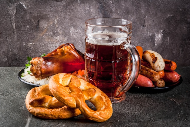 Selection of traditional Oktober German food