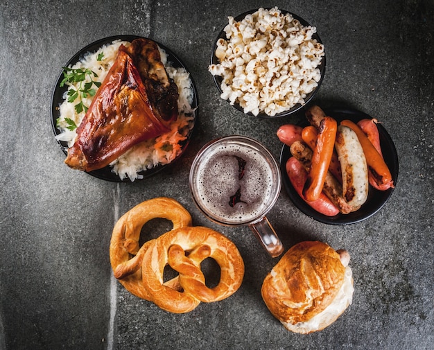 Selection of traditional Oktober German food