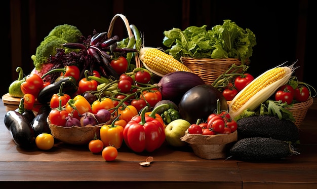 a selection of vegetables including tomatoes, zucchini, onions, and other vegetables.