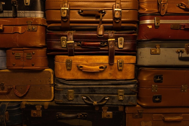 a selection of vintage suitcases photo