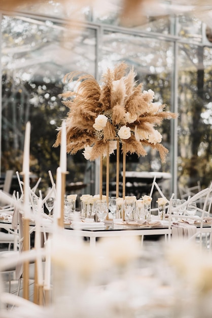 Selective of a decorated table in a restaurant