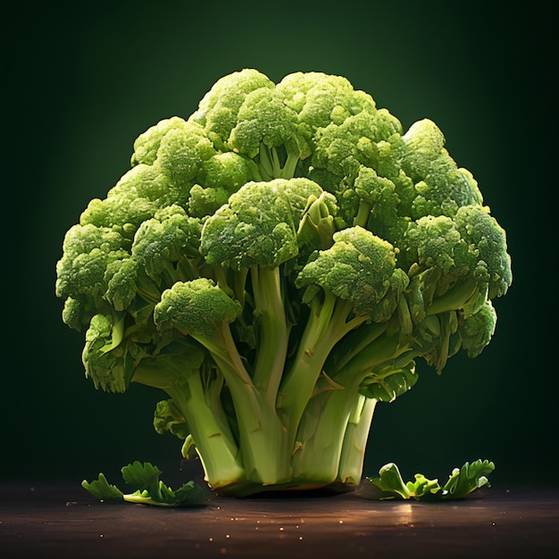 Selective focus delight Fresh broccoli displayed on a dark background For Social Media Post Size