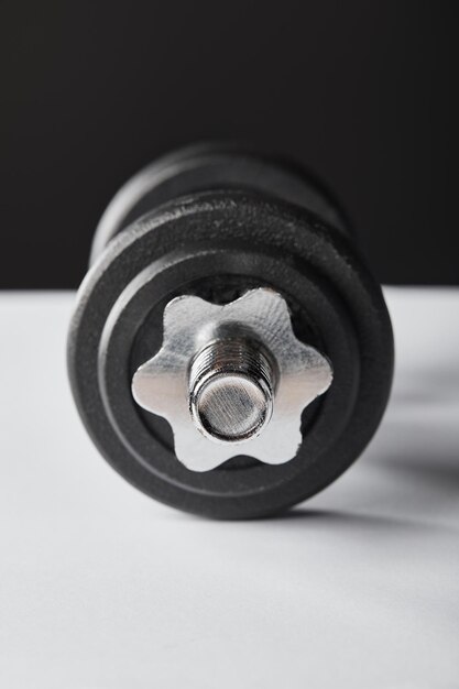 selective focus heavy dumbbell black