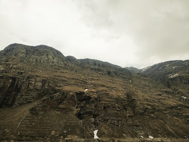 Selective focus landscape in the mountains