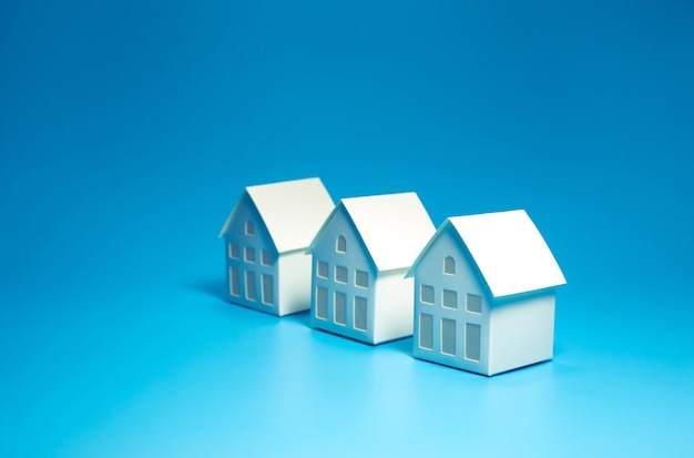 Selective focus of model house on pastel color background