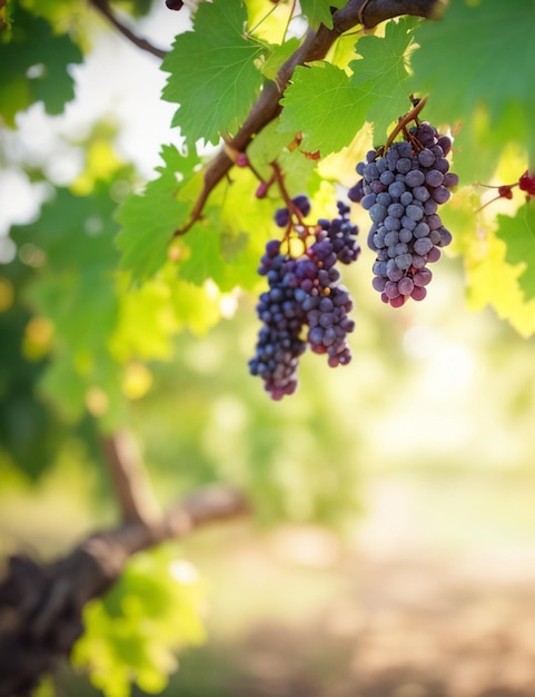 Selective focus shot of grapes attached to the branch at daytime wallpaper