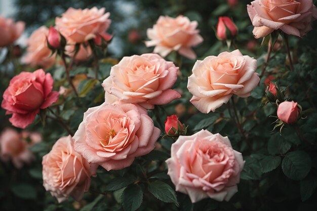 ピンクのバラの花の選択と集中のショット