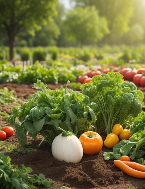 日中の壁紙で野菜の土地の選択的な焦点ショット