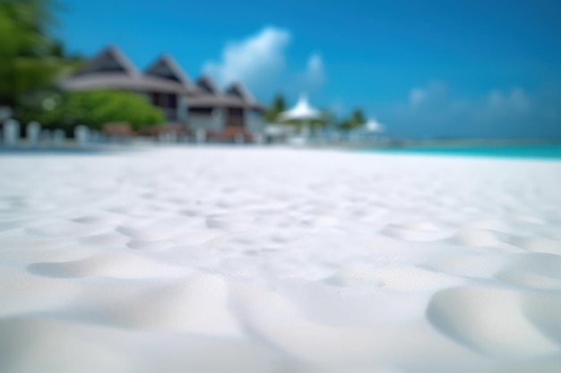 Selective focus of white sand on beautiful beach background