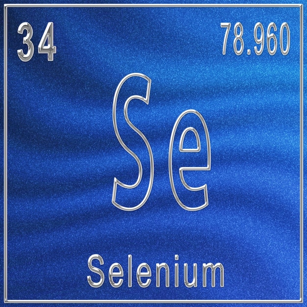 사진 원자 번호와 원자량이 있는 셀레늄 화학 원소 기호