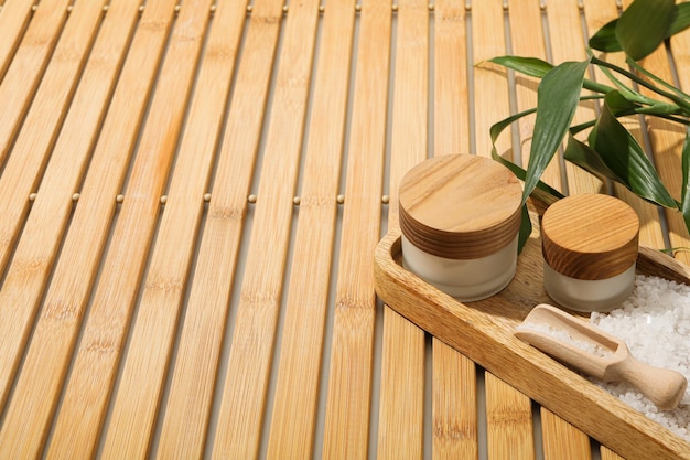 Self care concept bamboo accessories for self care