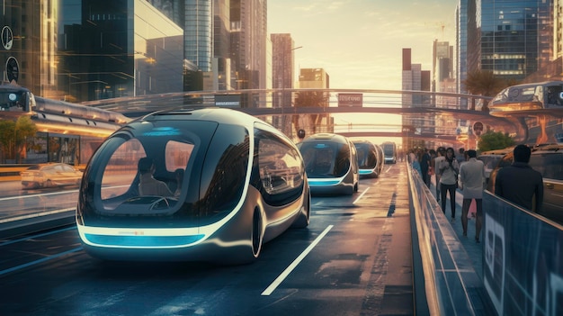 Self driving cars advanced technology innovative autonomous vehicles smart transportation futuristic mobility Created with Generative AI technology