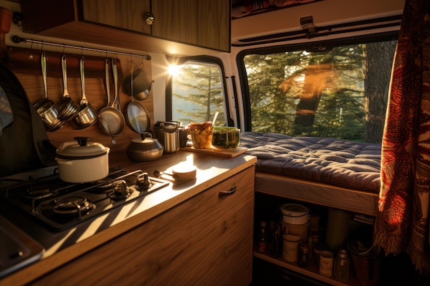 Selfcontained Kitchen campervan Generate Ai