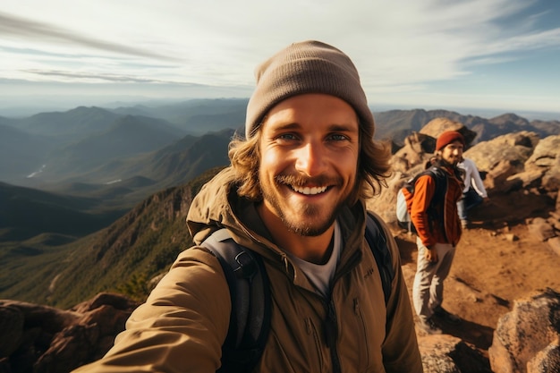 Selfie of a Guy with a Hat Standing On Generative Ai