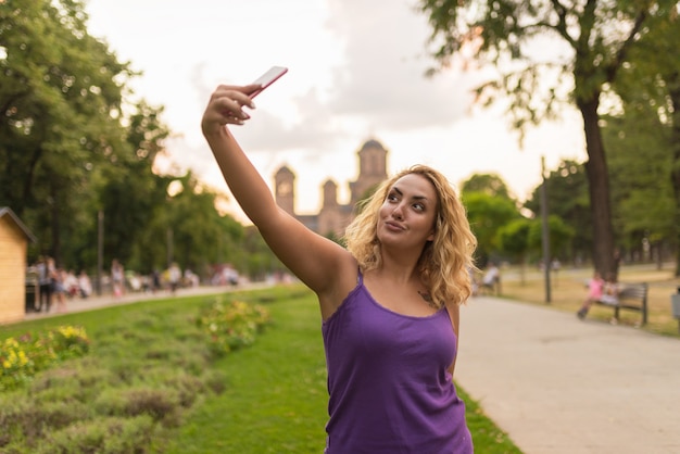 Selfie in het park