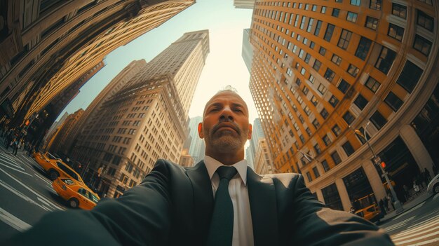 Фото selfie photo of a businessman in new york