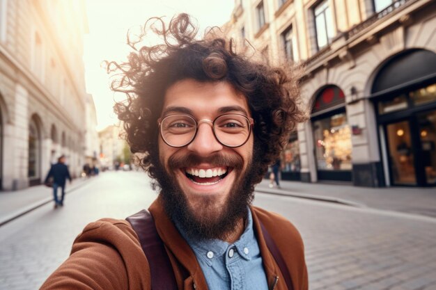 Foto concetto di viaggio o vacanza selfie