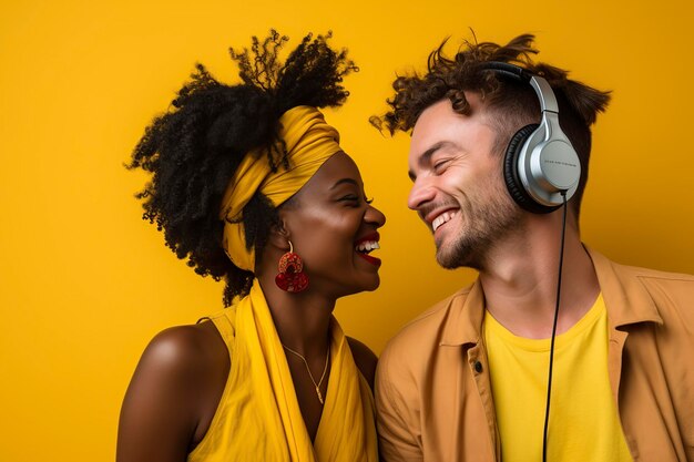 Selfie van twee vrienden een blanke man en een Afrikaanse vrouw