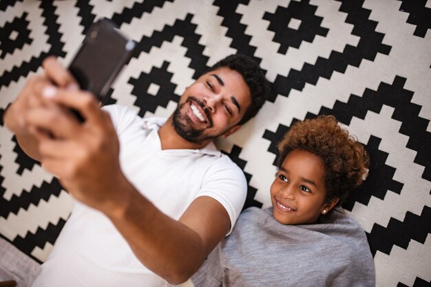 Selfie with dad. Top view.