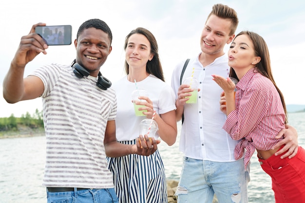 Selfieportret op telefoon