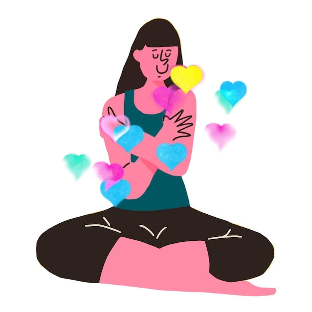 자기 사랑하는 여성 png 건강 웰빙 투명한 배경