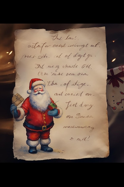 Photo selfmade childish christmas letter