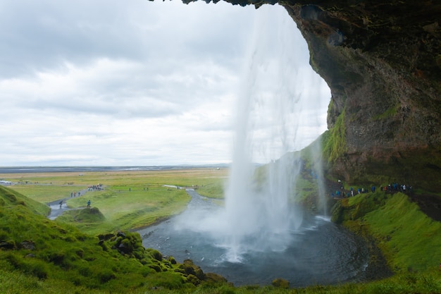 Seljalandsfoss falls in summer season view, Iceland