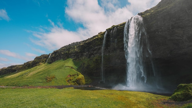 seljalandsfoss waterfall in the iceland