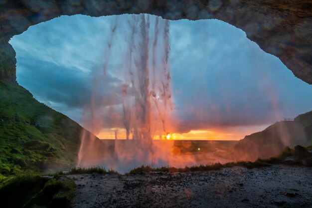 Foto seljalandsfoss waterval reykjavik ijsland