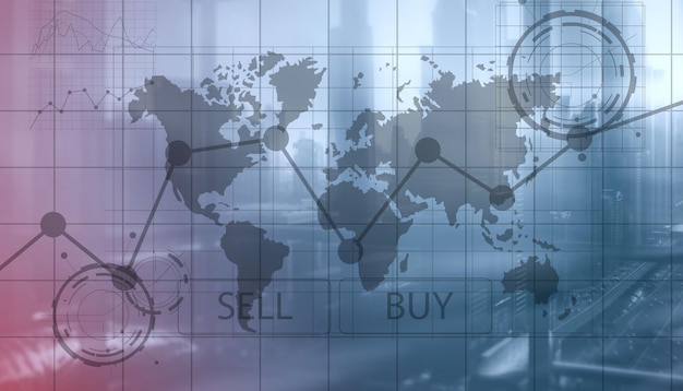 Sell and Buy Finance Business Traders concept on Dubai background