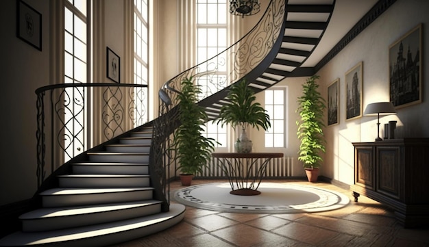 Selling Inner Staircase Interior Design Generative AI